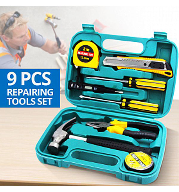 9 Pcs Vehicle Maintenance Kits Automotive Kit Combination Set Of Automotive Supplies Spare Tools Home Hardware Hand Tool Set Portable Car Kit Plastic Storage Case Repair Simple Combination Manual Toolbox Tool 9 Pc