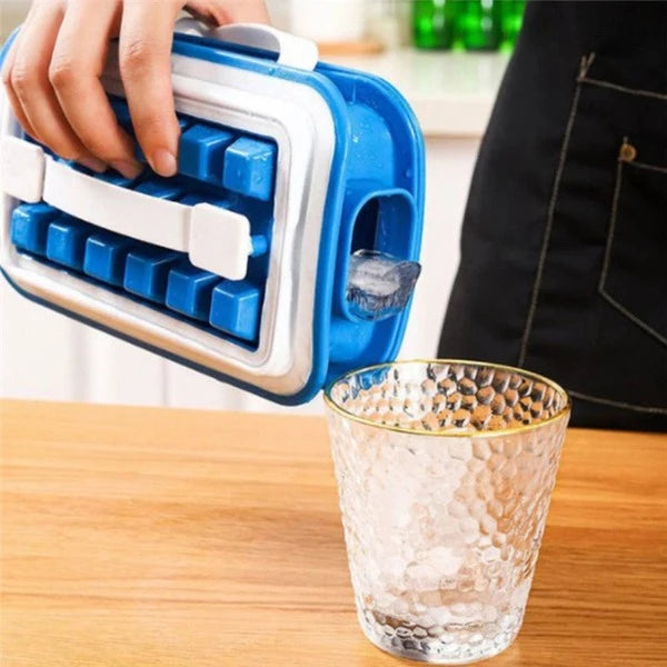 Ice Cube Tray Folding Ice Maker Silicone Mold 18-cell Bar Accessories Quick-freezing Artifact Water Bottle Kitchen Tools