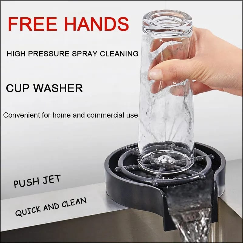 High Pressure Faucet Glass Rinser Automatic Cup Washer Bar Kitchen