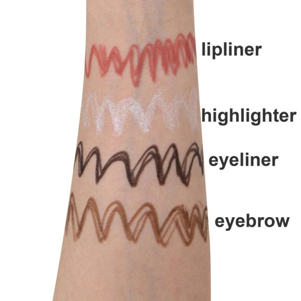 Multi-effect 4 In 1 Eyeliner Eyebrow Pencil Contour Pen Long Lasting Waterproof 4 In 1 Pencil Makeup Pen For Girls, Eyeliner Lipstick Highlighter Brow Liner All In One